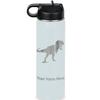 LaserGram Personalized Water Bottle, Tyrannosaurus Rex Dinosaur, Stainless Steel Double Wall Vacuum Insulated with Flip Top Straw, Custom Engraved Gift (20oz / 590ml Light Blue) view 1