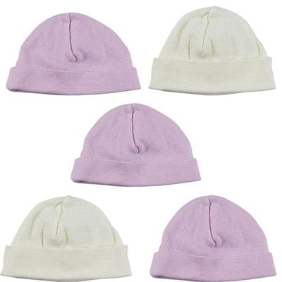 Bambini LS-0443 Girls Baby Cap Pink & Yellow - One Size - 5 per Pack