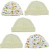 Bambini LS-0437 Beanie Baby Caps Yellow & Prints - One Size - 5 per Pack view 1