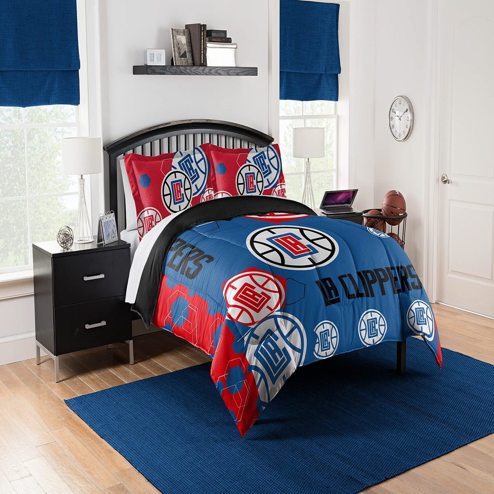 Northwest NBA Los Angeles Clippers Unisex-Adult Comforter and Sham Set, Full/Queen, Hexagon