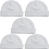 Bambini LS-0405 Beanie Baby Caps White - One Size - 5 per Pack view 1