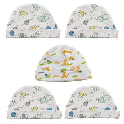 Bambini LS-0355 Beanie Baby Caps Prints - One Size - 5 per Pack