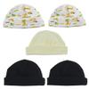Bambini LS-0370 Beanie Baby Caps - Black Yellow & Prints - One Size - 5 per Pack view 1