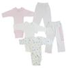 Bambini CS-0451NB Infant Girls Long Sleeve One Piece & Track Sweat Pants White & Pink - Newborn - 5 per Pack