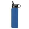 LaserGram Personalized Water Bottle, Karate Man, Stainless Steel Double Wall Vacuum Insulated with Flip Top Straw, Custom Engraved Gift (20oz / 590ml Dark Blue) view 2
