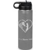LaserGram Personalized Water Bottle, Horse Cowgirl Heart, Stainless Steel Double Wall Vacuum Insulated with Flip Top Straw, Custom Engraved Gift (20oz / 590ml Gray) view 1