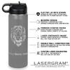 LaserGram Personalized Water Bottle, Horse Cowgirl Heart, Stainless Steel Double Wall Vacuum Insulated with Flip Top Straw, Custom Engraved Gift (20oz / 590ml Gray) view 3