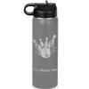 LaserGram Personalized Water Bottle, Bowling Ball and Pins, Stainless Steel Double Wall Vacuum Insulated with Flip Top Straw, Custom Engraved Gift (20oz / 590ml Gray) view 1
