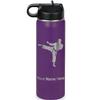 LaserGram Personalized Water Bottle, Karate Man, Stainless Steel Double Wall Vacuum Insulated with Flip Top Straw, Custom Engraved Gift (20oz / 590ml Dark Purple)