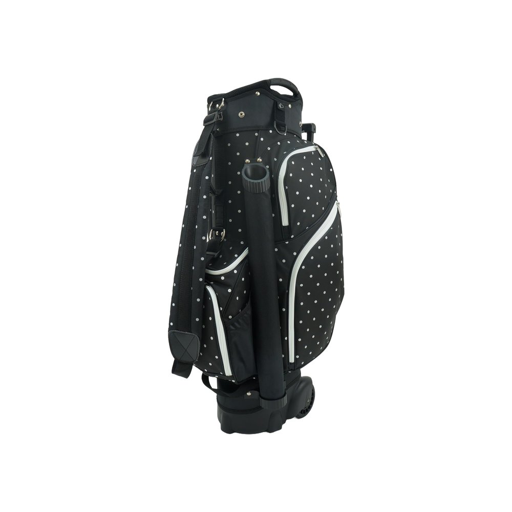 RJ Sports Carter 14 Way Divider Top Transport Golf Cart Bag with Wheels/Handle (Polka Dot)