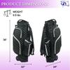 RJ Sports Carter 14 Way Divider Top Transport Golf Cart Bag with Wheels/Handle (Polka Dot) view 2
