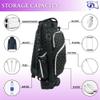 RJ Sports Carter 14 Way Divider Top Transport Golf Cart Bag with Wheels/Handle (Polka Dot) view 3