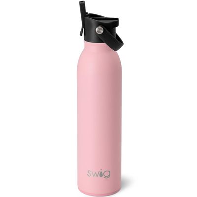 Swig Life 20oz Insulated Water Bottle with Straw Lid, Matte Blush