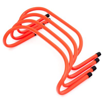 Trademark Innovations 6" Soccer Training Adjustable Agility Speed Hurdles (Set of 4, Orange)