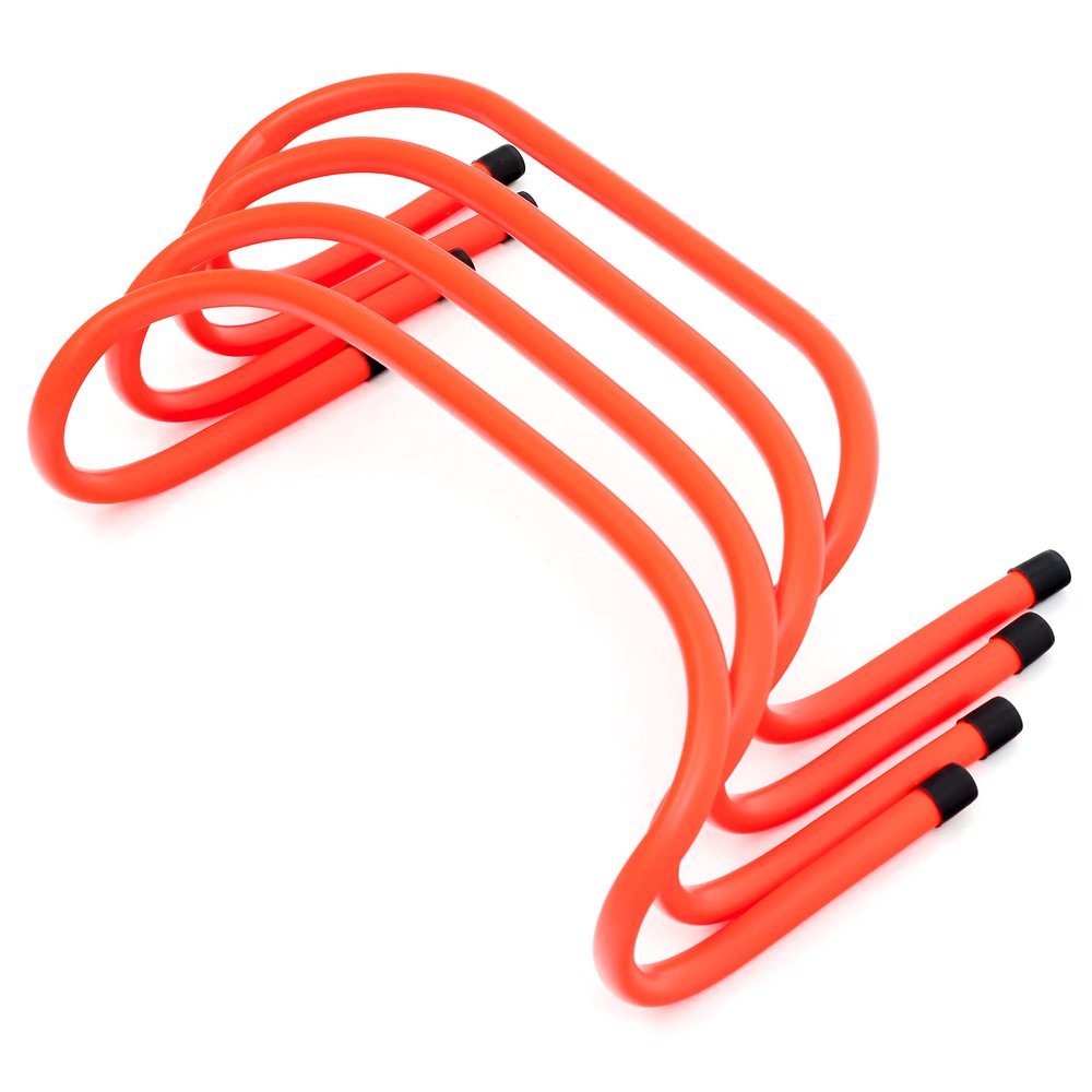 Trademark Innovations 6" Soccer Training Adjustable Agility Speed Hurdles (Set of 4, Orange)