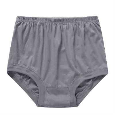 ANMUR Men's 100% Cotton Briefs Seniors Breathable High Waist Panties Ultra Soft Underwear Dad Elderly Men Loose Shorts (Color : Gray, Size : 3XL 115)