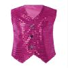 FEESHOW Kids Boys Girls Glittery Sequins Sleeveless Button Closure Vest Jacket for Stage Performance Show Dancewear Hot Pink 17-18 Years view 1