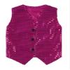 FEESHOW Kids Boys Girls Glittery Sequins Sleeveless Button Closure Vest Jacket for Stage Performance Show Dancewear Hot Pink 17-18 Years view 3