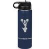 LaserGram Personalized Water Bottle, Cheerleader, Stainless Steel Double Wall Vacuum Insulated with Flip Top Straw, Custom Engraved Gift (20oz / 590ml Navy Blue)