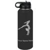 LaserGram Personalized Water Bottle, Gymnast Handstand, Stainless Steel Double Wall Vacuum Insulated with Flip Top Straw, Custom Engraved Gift (40oz / 1180ml Black) view 1