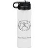 LaserGram Personalized Water Bottle, Fencing, Stainless Steel Double Wall Vacuum Insulated with Flip Top Straw, Custom Engraved Gift (20oz / 590ml White) view 1