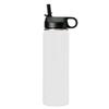 LaserGram Personalized Water Bottle, Fencing, Stainless Steel Double Wall Vacuum Insulated with Flip Top Straw, Custom Engraved Gift (20oz / 590ml White) view 2