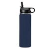 LaserGram Personalized Water Bottle, Motocross, Stainless Steel Double Wall Vacuum Insulated with Flip Top Straw, Custom Engraved Gift (20oz / 590ml Navy Blue) view 2