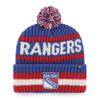 47 NHL Unisex-Adult Team Color Officially Licensed Primary Logo Bering Sport Knit Cuffed Pom Beanie Cold Weather Hat - New York Rangers Blue view 1