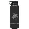 LaserGram Personalized Water Bottle, Hawaiian Sea Turtle, Stainless Steel Double Wall Vacuum Insulated with Flip Top Straw, Custom Engraved Gift (40oz / 1180ml Black) view 1