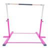 Athletic Bar Gymnastics Bar Kip Bar for Kids Gymnastic Training, Adjustable Height Horizontal Bar Professional Junior Gymnast Gymnastic High Bar, Asymmetric Bar Expandable 3 to 5 FT Cushioned Bar Pink view 2