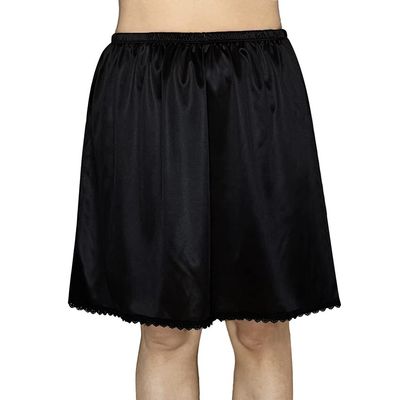 Brinkina Women's Short Lace Half Slips Adjustable Waist Black Liner for Above Knee Dresses(2XL, 102Black)