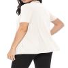 Casual Short Sleeve Draped Open Front Solid Cardigan Ivory 3XL view 3