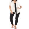 Casual Short Sleeve Draped Open Front Solid Cardigan Ivory 3XL view 4