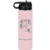 LaserGram Personalized Water Bottle, Bass Fish, Stainless Steel Double Wall Vacuum Insulated with Flip Top Straw, Custom Engraved Gift (20oz / 590ml Pink) view 1