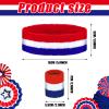 Hungdao 6 Pieces Sweatband Set Sports Headband Wristband Set Head Band Wristbands Sweat Bands for Basketball Football Running (Red-White-Blue) view 2