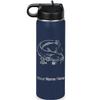 LaserGram Personalized Water Bottle, Catfish, Stainless Steel Double Wall Vacuum Insulated with Flip Top Straw, Custom Engraved Gift (20oz / 590ml Navy Blue) view 1