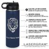 LaserGram Personalized Water Bottle, Catfish, Stainless Steel Double Wall Vacuum Insulated with Flip Top Straw, Custom Engraved Gift (20oz / 590ml Navy Blue) view 3