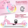 Scooter for Kids Ages 3-10 - Kids Kick Scooters with Led Light Up Wheels & 3 Levels Adjustable Handlebar, Lightweight Foldable 2 Wheel Girly Pink Scooter, Christmas Birthday Gifts for Girls Boys. view 3