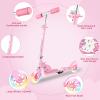 Scooter for Kids Ages 3-10 - Kids Kick Scooters with Led Light Up Wheels & 3 Levels Adjustable Handlebar, Lightweight Foldable 2 Wheel Girly Pink Scooter, Christmas Birthday Gifts for Girls Boys. view 4