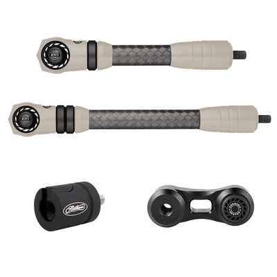 Mathews Flatline Stabilizers with 0 Degree Quick Disconnect and Static Sidebar Mount (6" + 8", Granite)