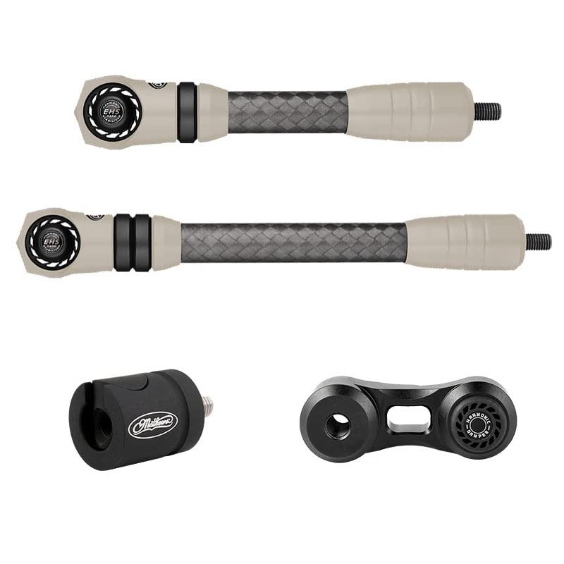 Mathews Flatline Stabilizers with 0 Degree Quick Disconnect and Static Sidebar Mount (6" + 8", Granite)