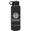 LaserGram Personalized Water Bottle, Basketball Coach, Stainless Steel Double Wall Vacuum Insulated with Flip Top Straw, Custom Engraved Gift (40oz / 1180ml Black) view 1