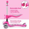 Stompa Kids Scooter 2-in-1 Light Up 3 Wheel Scooters with 4 Levels Adjustable Handlebar, Foldable Seat, Widen No-Slip Deck for Girls & Boys Ages 3-8 Years Old Pink view 3