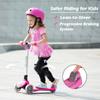 Stompa Kids Scooter 2-in-1 Light Up 3 Wheel Scooters with 4 Levels Adjustable Handlebar, Foldable Seat, Widen No-Slip Deck for Girls & Boys Ages 3-8 Years Old Pink view 4
