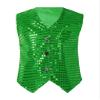 FEESHOW Kids Boys Girls Glittery Sequins Sleeveless Button Closure Vest Jacket for Stage Performance Show Dancewear Dark Green 7-8 Years view 1