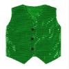 FEESHOW Kids Boys Girls Glittery Sequins Sleeveless Button Closure Vest Jacket for Stage Performance Show Dancewear Dark Green 7-8 Years view 3