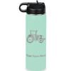 LaserGram Personalized Water Bottle, Farm Tractor, Stainless Steel Double Wall Vacuum Insulated with Flip Top Straw, Custom Engraved Gift (20oz / 590ml Teal) view 1