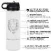 LaserGram Personalized Water Bottle, Keep Calm and Play Volleyball, Stainless Steel Double Wall Vacuum Insulated with Flip Top Straw, Custom Engraved Gift (20oz / 590ml White) view 3