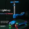 Stompa Kick Scooter for Kids 2-in-1 Light Up 3 Wheel Scooters with 4 Levels Adjustable Handlebar, Foldable Seat, Widen No-Slip Deck for Girls & Boys Ages 3-8 Years Old view 2