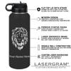 LaserGram Personalized Water Bottle, Trumpet, Stainless Steel Double Wall Vacuum Insulated with Flip Top Straw, Custom Engraved Gift (40oz / 1180ml Black) view 3
